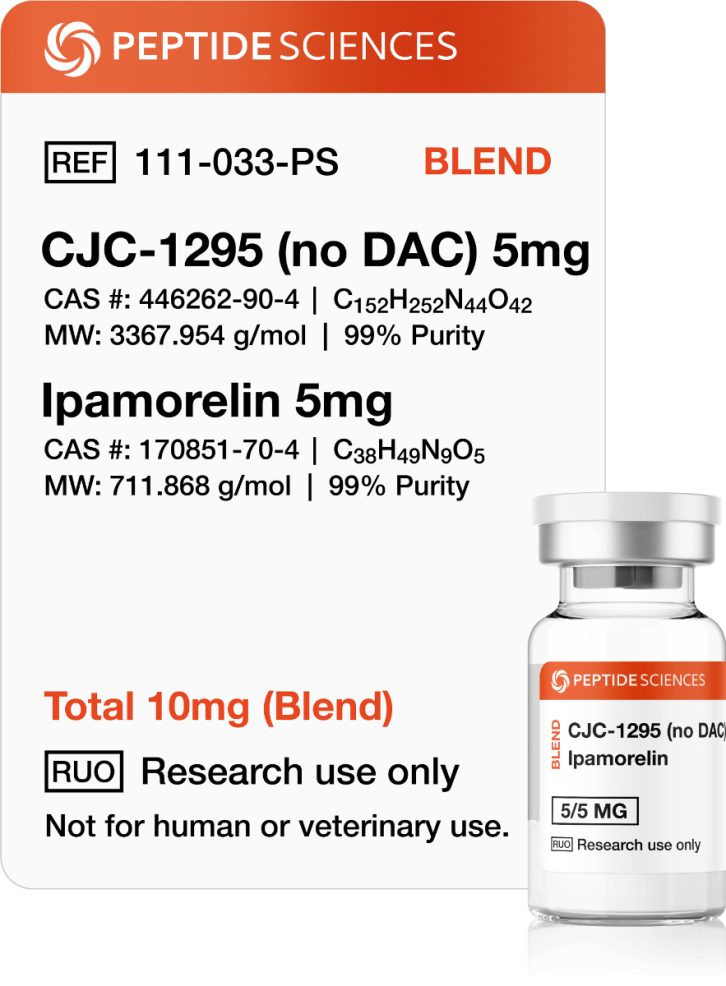 CJC-1295 (No DAC), Ipamorelin 10mg (Blend) – Peptide Sciences France